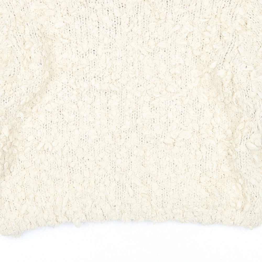 QED London Womens Beige Round Neck Polyester Pullover Jumper Size M