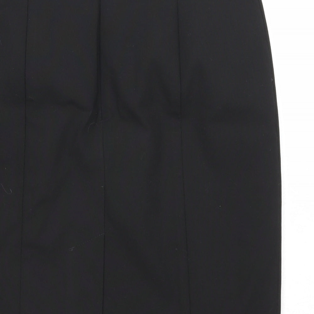 Marks & Spencer Girls Black Polyester Bandage Skirt Size 12-13 Years Regular Zip
