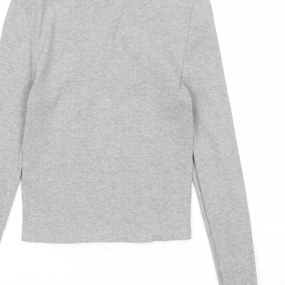 Topshop Womens Grey Round Neck Polyester Pullover Jumper Size 10