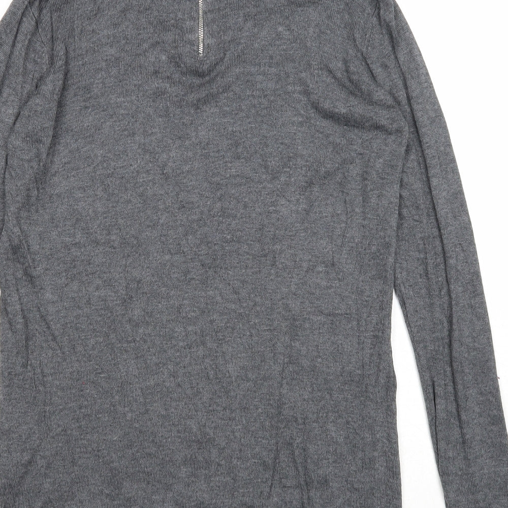 Atmosphere Womens Grey Collared Viscose Pullover Jumper Size 8