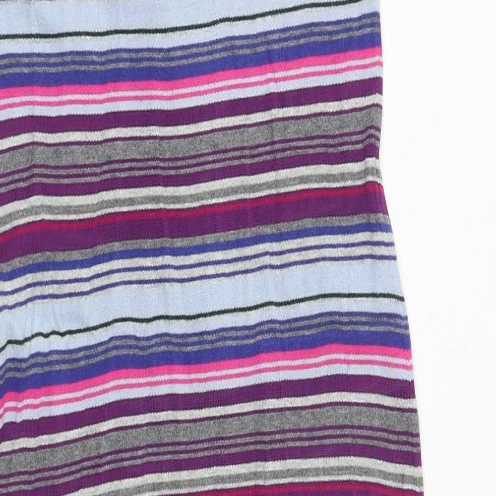 Phase Eight Womens Multicoloured Striped Polyester A-Line Size 10 V-Neck Pullover