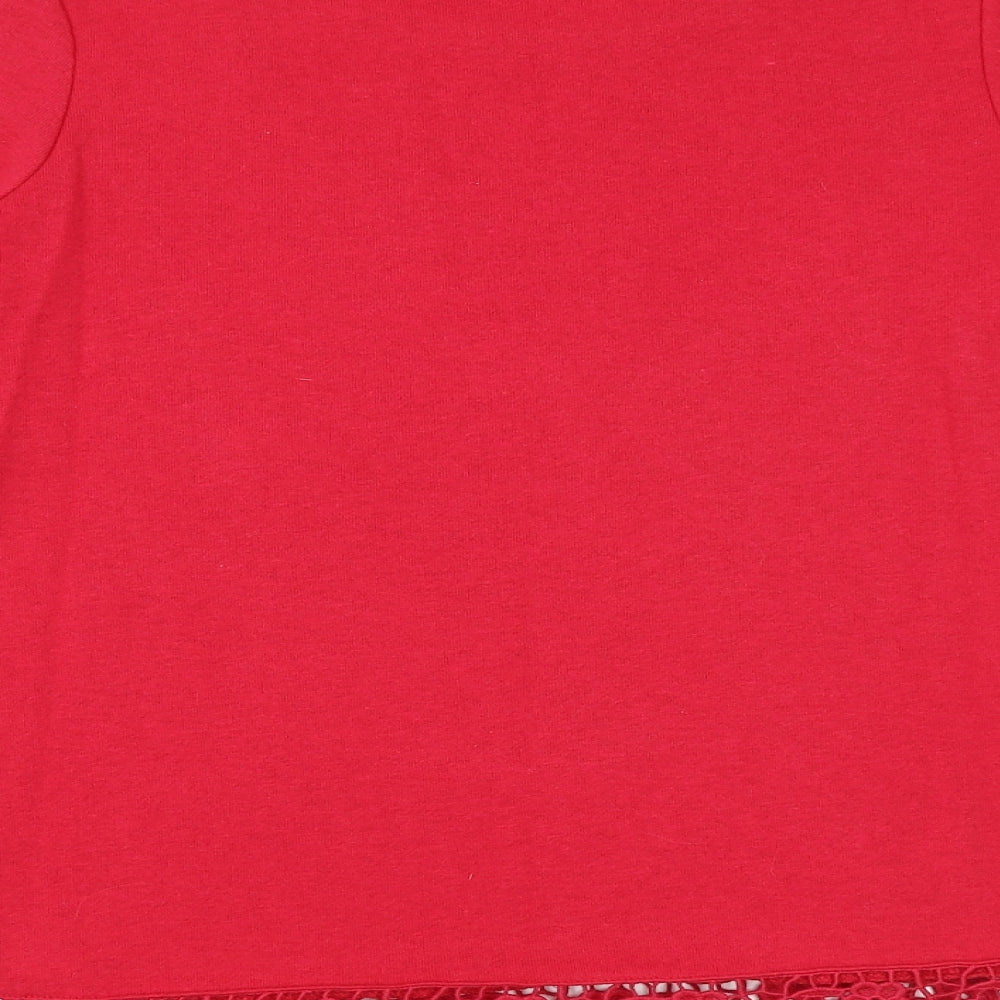NEXT Womens Red Floral Polyester Pullover Sweatshirt Size 8 Pullover