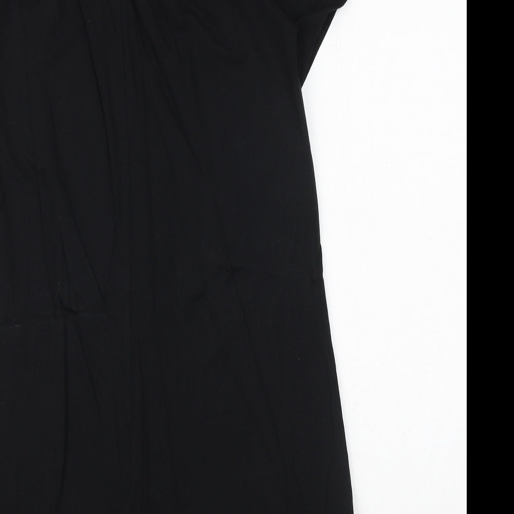 Papaya Womens Black 100% Cotton A-Line Size S Round Neck Pullover