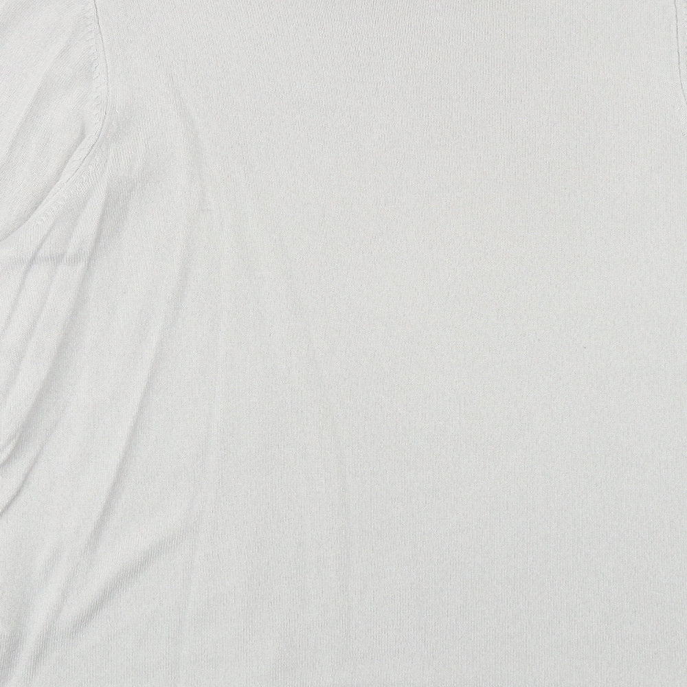Marks and Spencer Womens Grey Mock Neck Acrylic Pullover Jumper Size 16