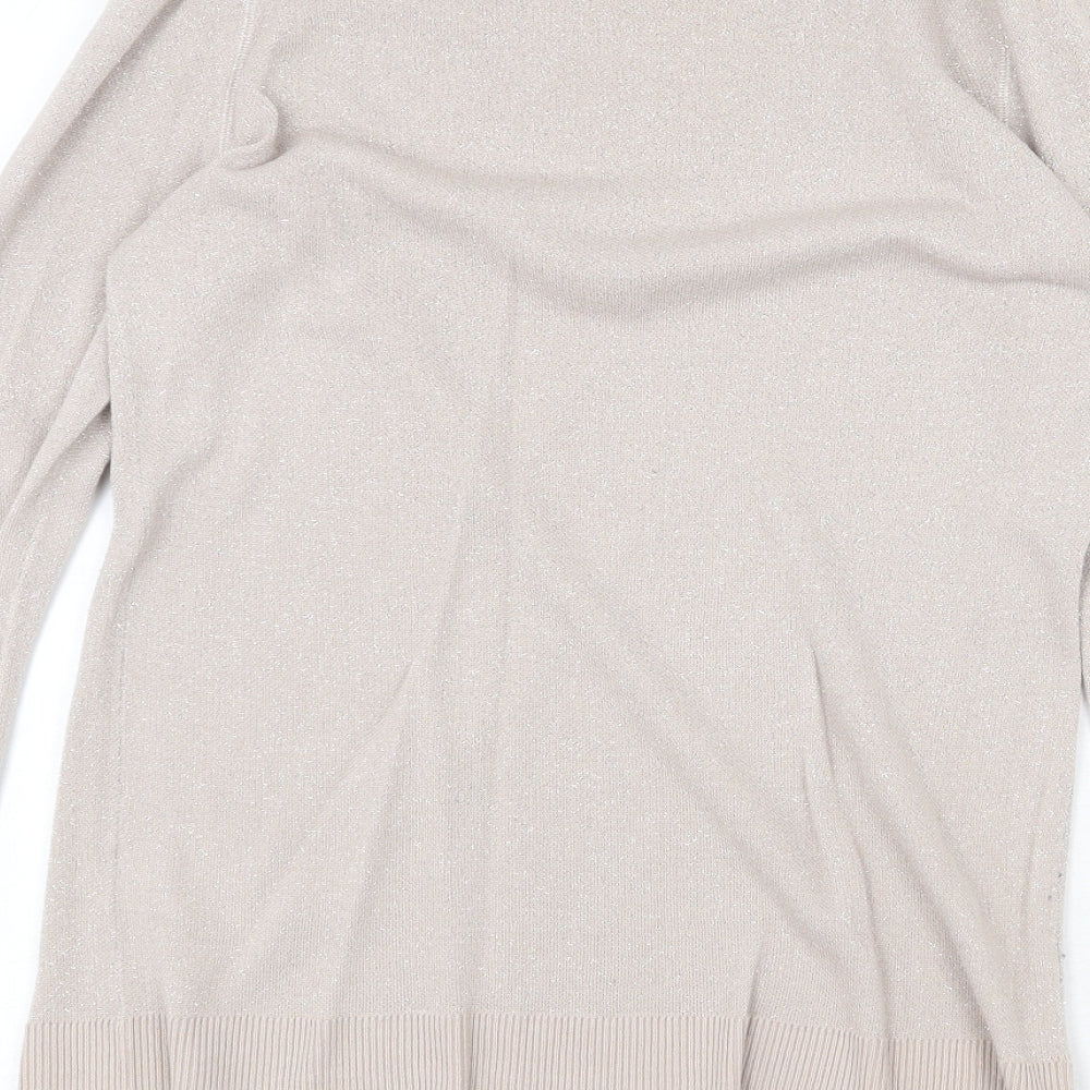 Oasis Womens Grey Crew Neck Cotton Pullover Jumper Size M