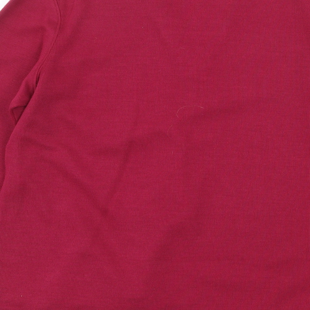 bonma Womens Red V-Neck Polyester Pullover Jumper Size S