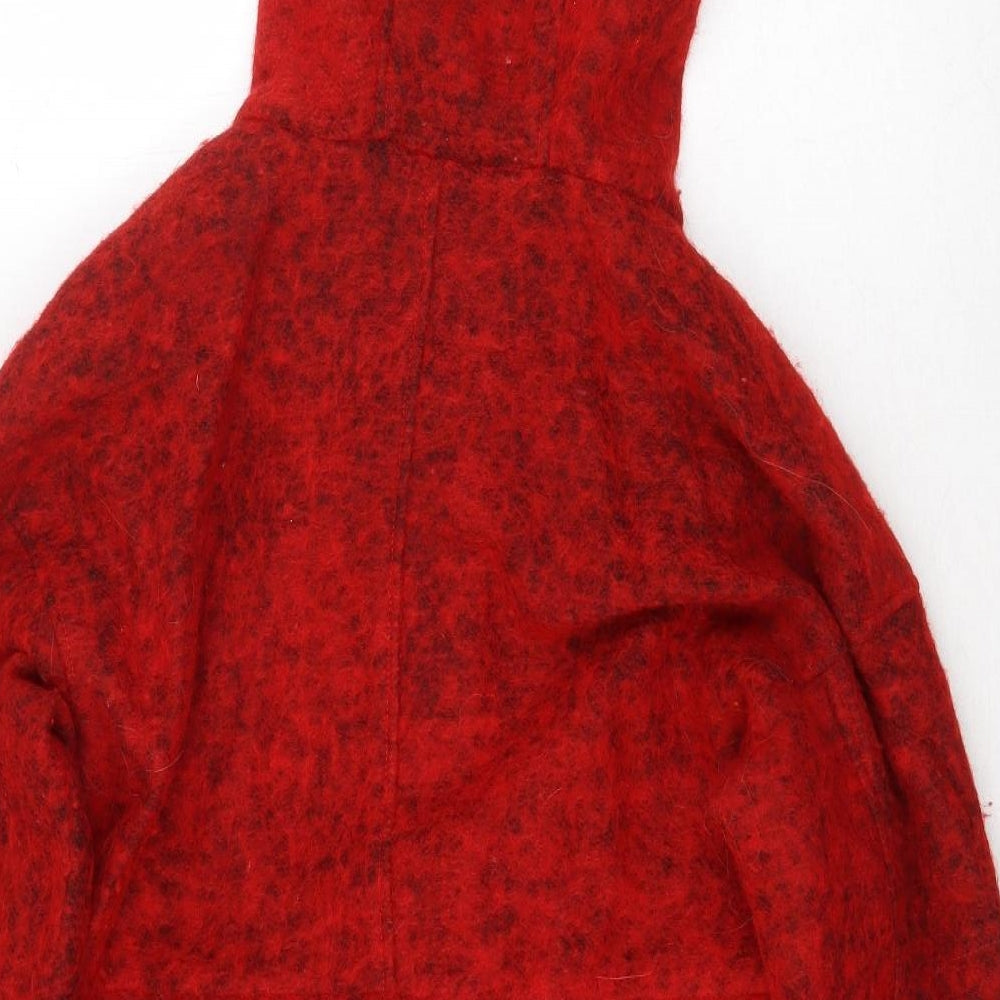 ASOS Womens Red Pea Coat Coat Size 10 Button