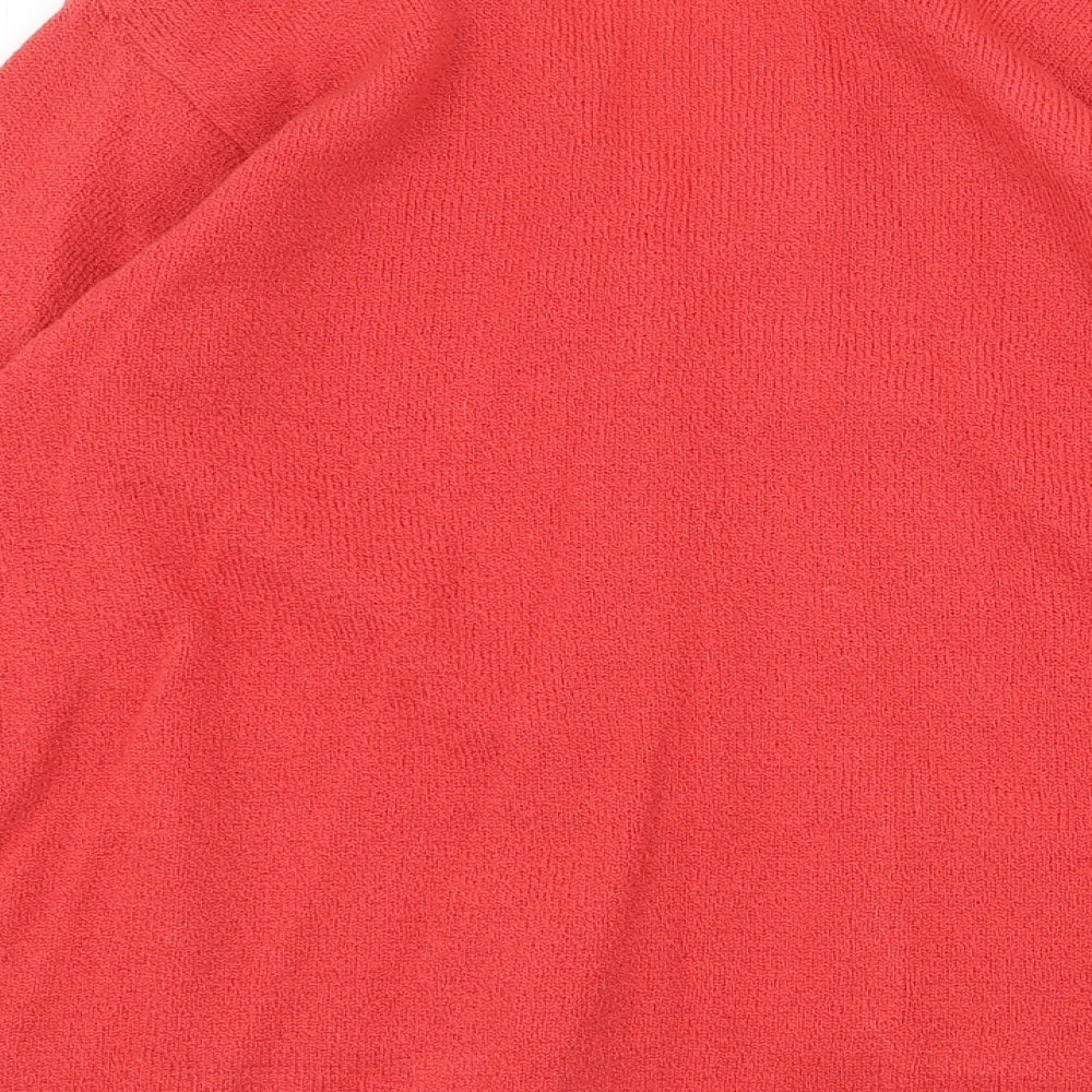 Akal Collection Womens Orange V-Neck Acrylic Cardigan Jumper Size M