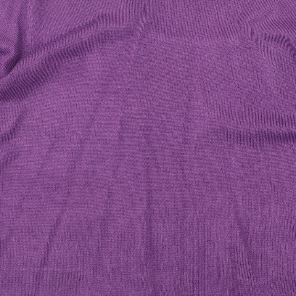 Anna Rose Womens Purple Scoop Neck Acrylic Pullover Jumper Size 2XL