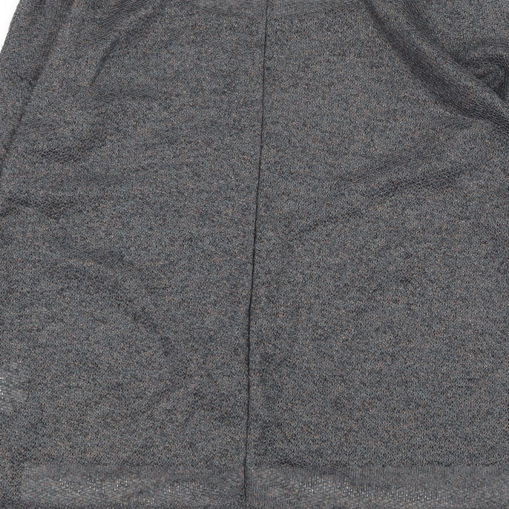 Atmosphere Womens Grey Geometric Polyester Basic Blouse Size 8 Round Neck