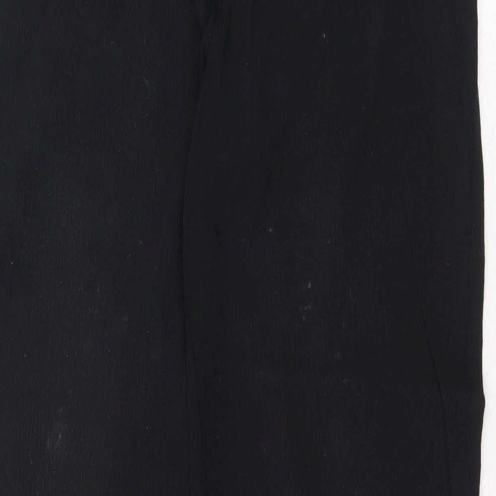 EWM Womens Black Polyester Trousers Size 12 Regular - Elastic Waist