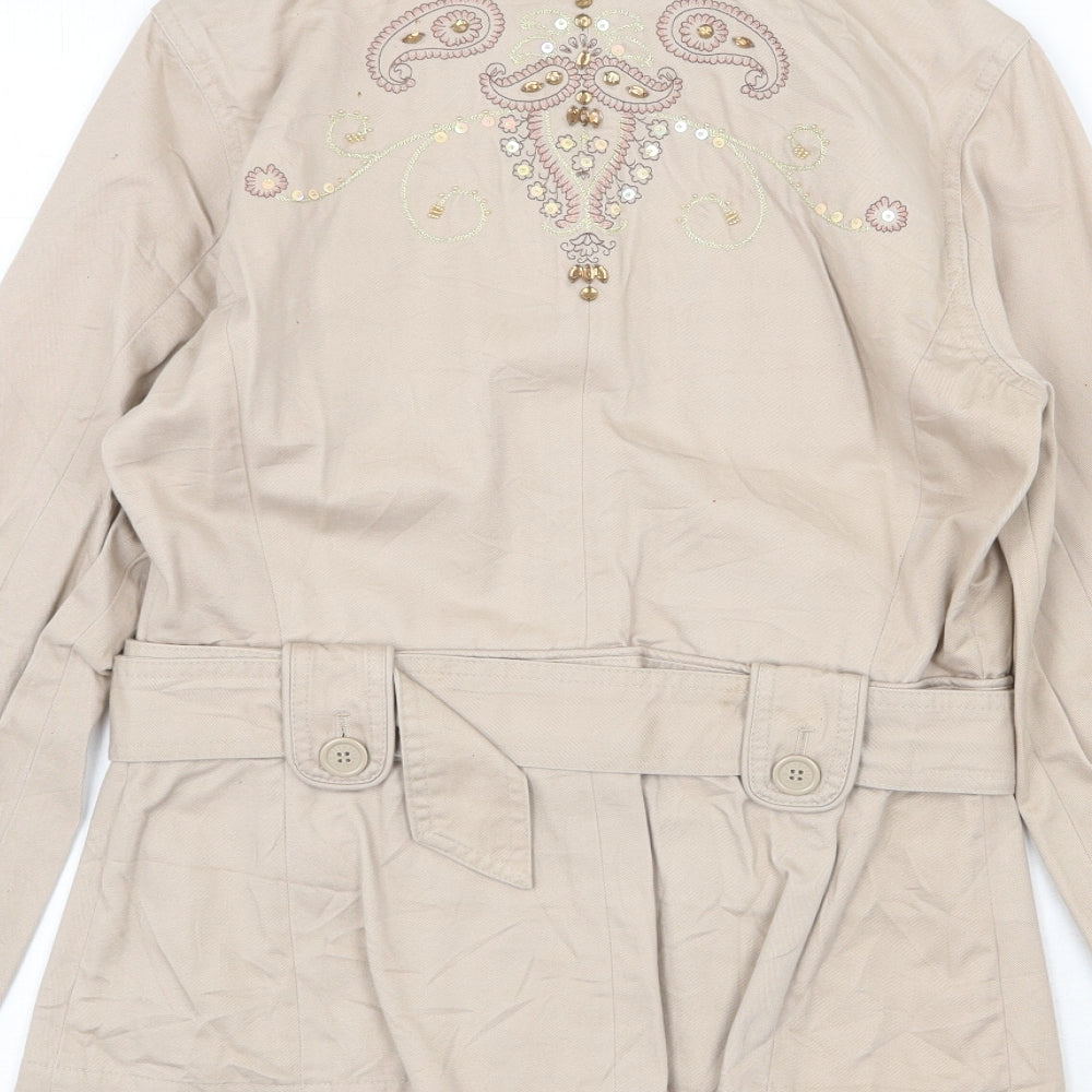 Debenhams Womens Beige Jacket Size 10 Button