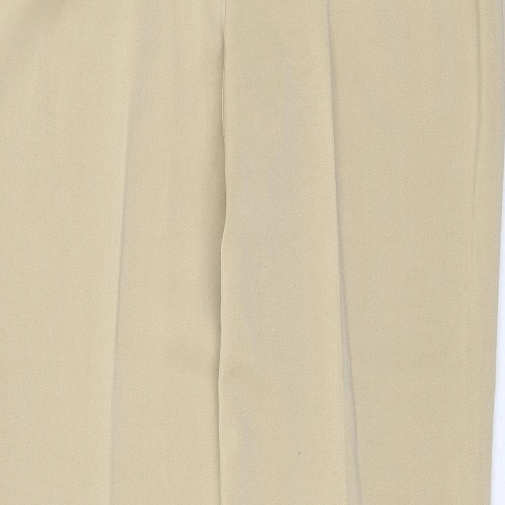 Artigiano Womens Beige Polyester Trousers Size 12 Regular