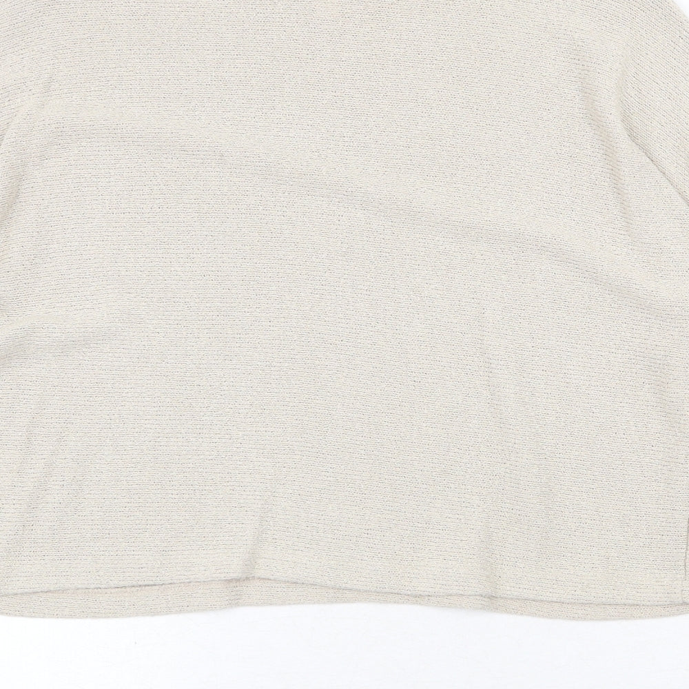 H&M Womens Beige Round Neck Viscose Pullover Jumper Size XS