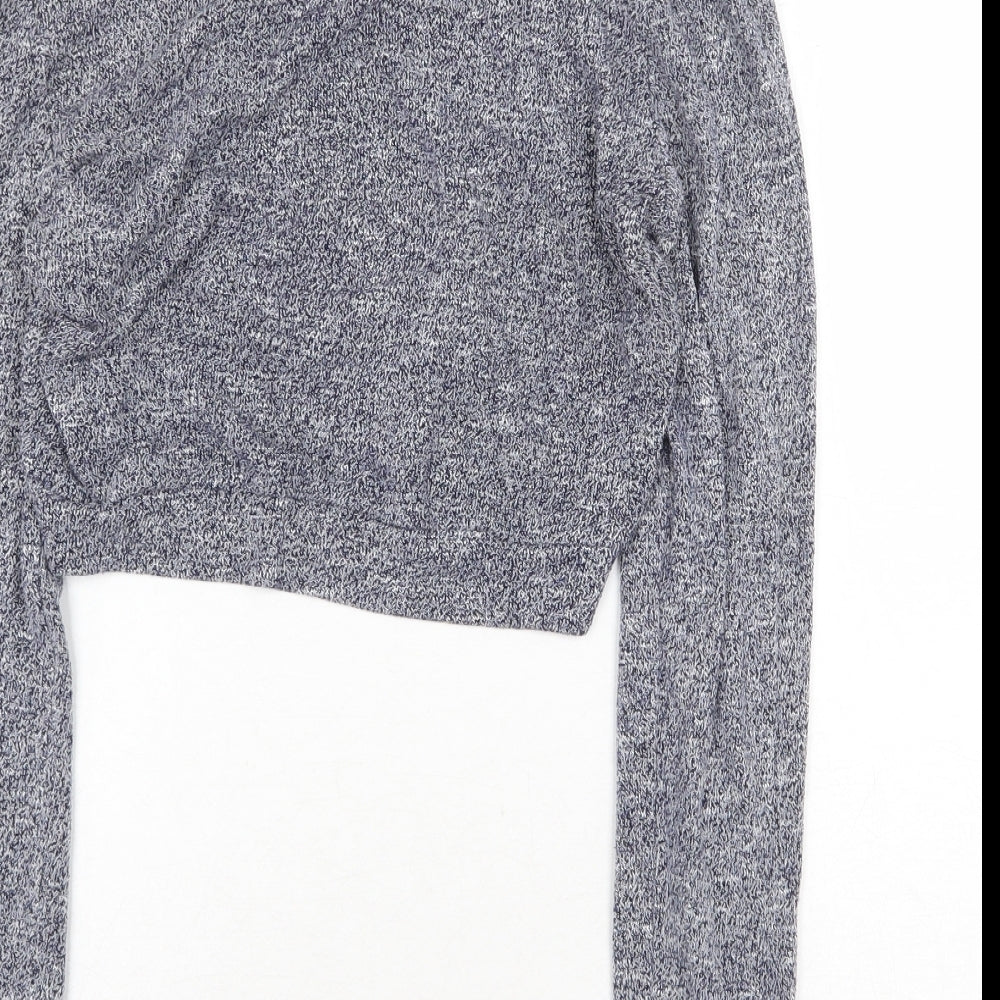 Luck & Trouble Womens Black V-Neck Cotton Pullover Jumper Size 10