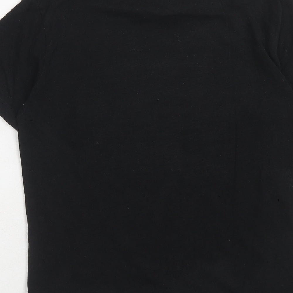 Next Boys Black Cotton Basic T-Shirt Size 10 Years Round Neck Pullover - VIP Print