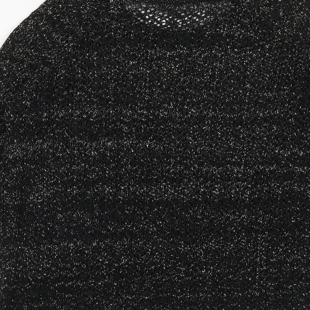 Internacionale Womens Black Boat Neck Cotton Pullover Jumper Size 8