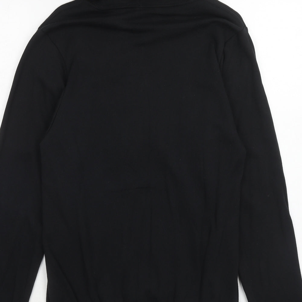 Bella + Canvas Womens Black Cotton Pullover Hoodie Size S Pullover