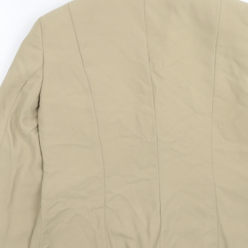 Busy Womens Beige Polyester Jacket Suit Jacket Size 10