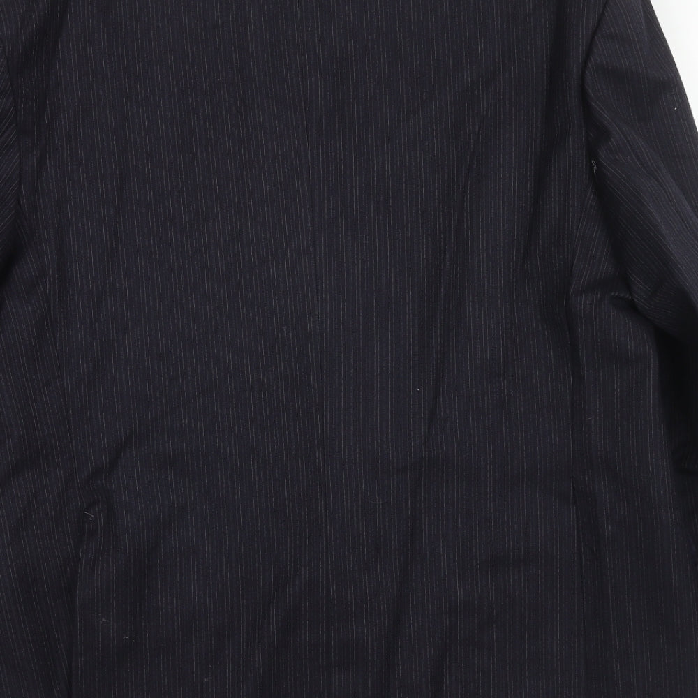 James Barry Mens Blue Striped Wool Jacket Suit Jacket Size 42 Regular
