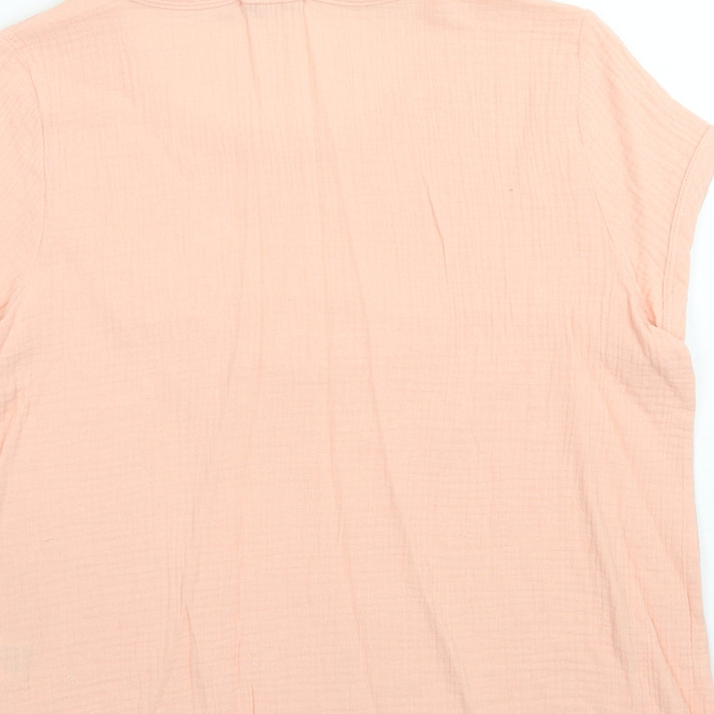 MissLook Womens Pink Polyester Basic T-Shirt Size L Round Neck