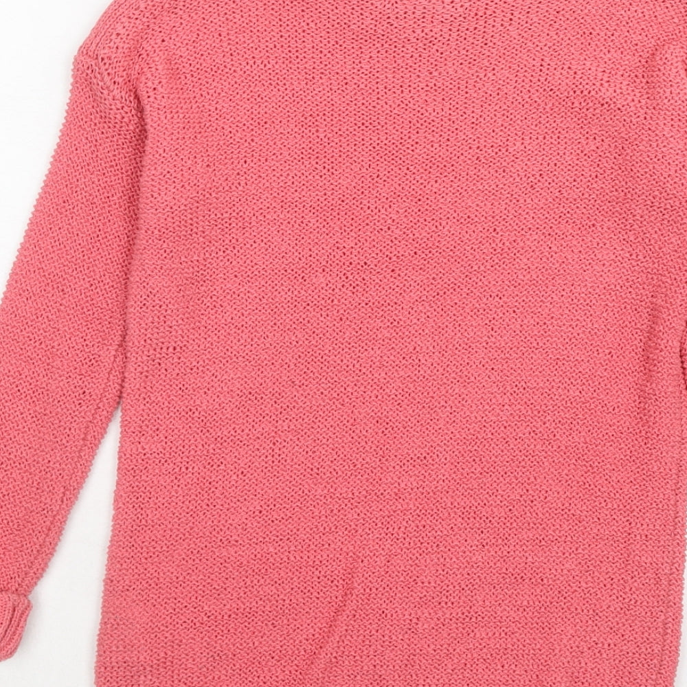 EDC Womens Pink Round Neck Cotton Pullover Jumper Size S