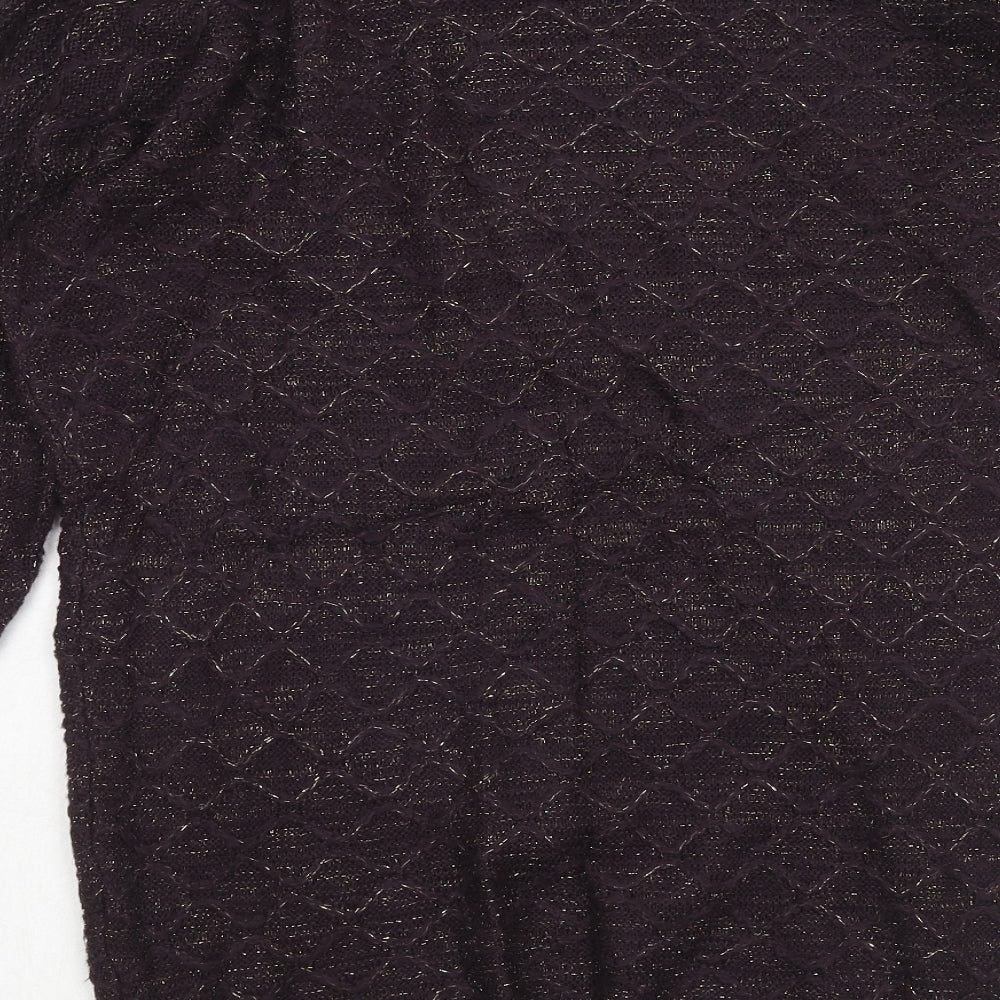 TU Womens Purple Argyle/Diamond Acrylic Jumper Dress Size 8 Round Neck