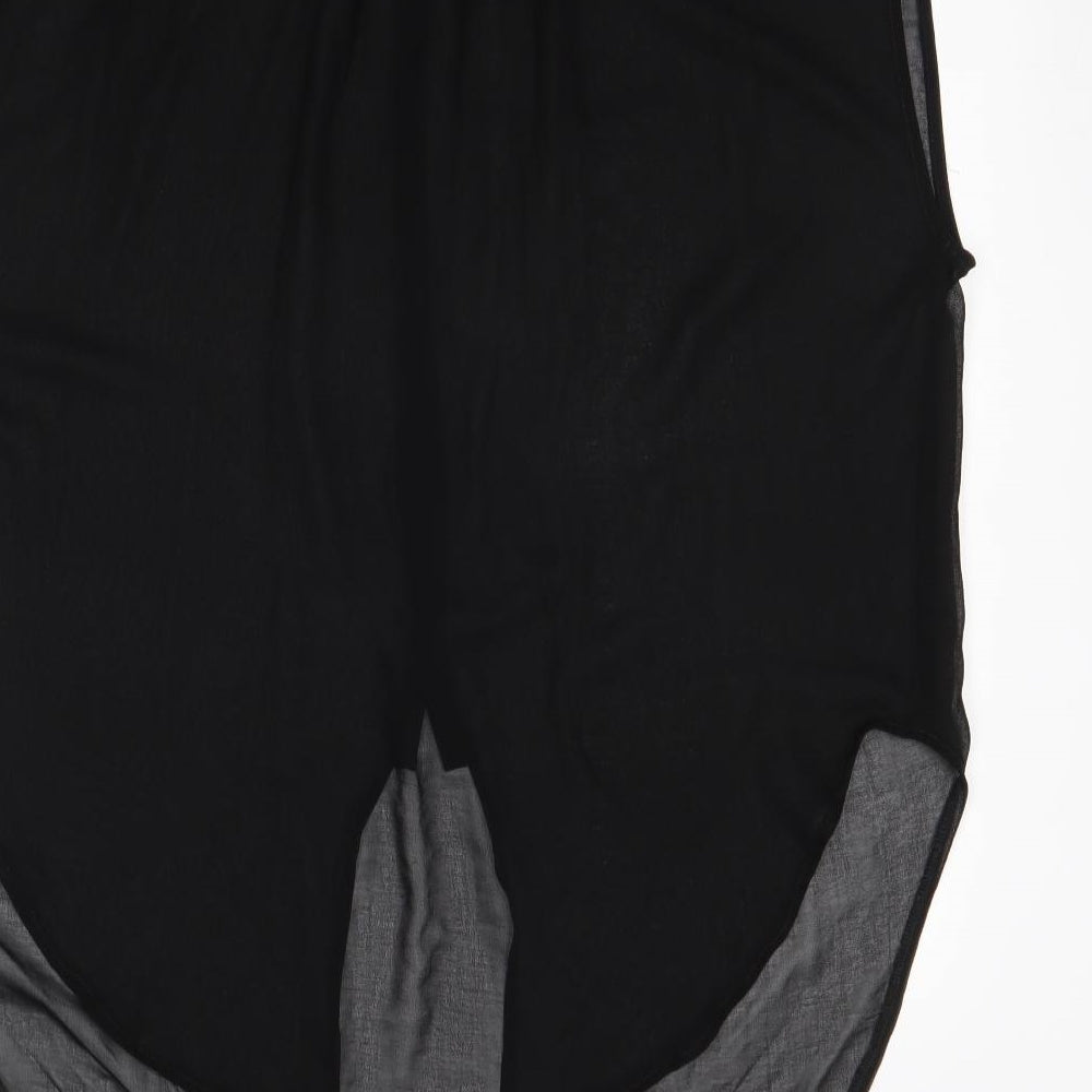 Atmosphere Womens Black Polyester Basic Blouse Size 14 Round Neck - Lace Details