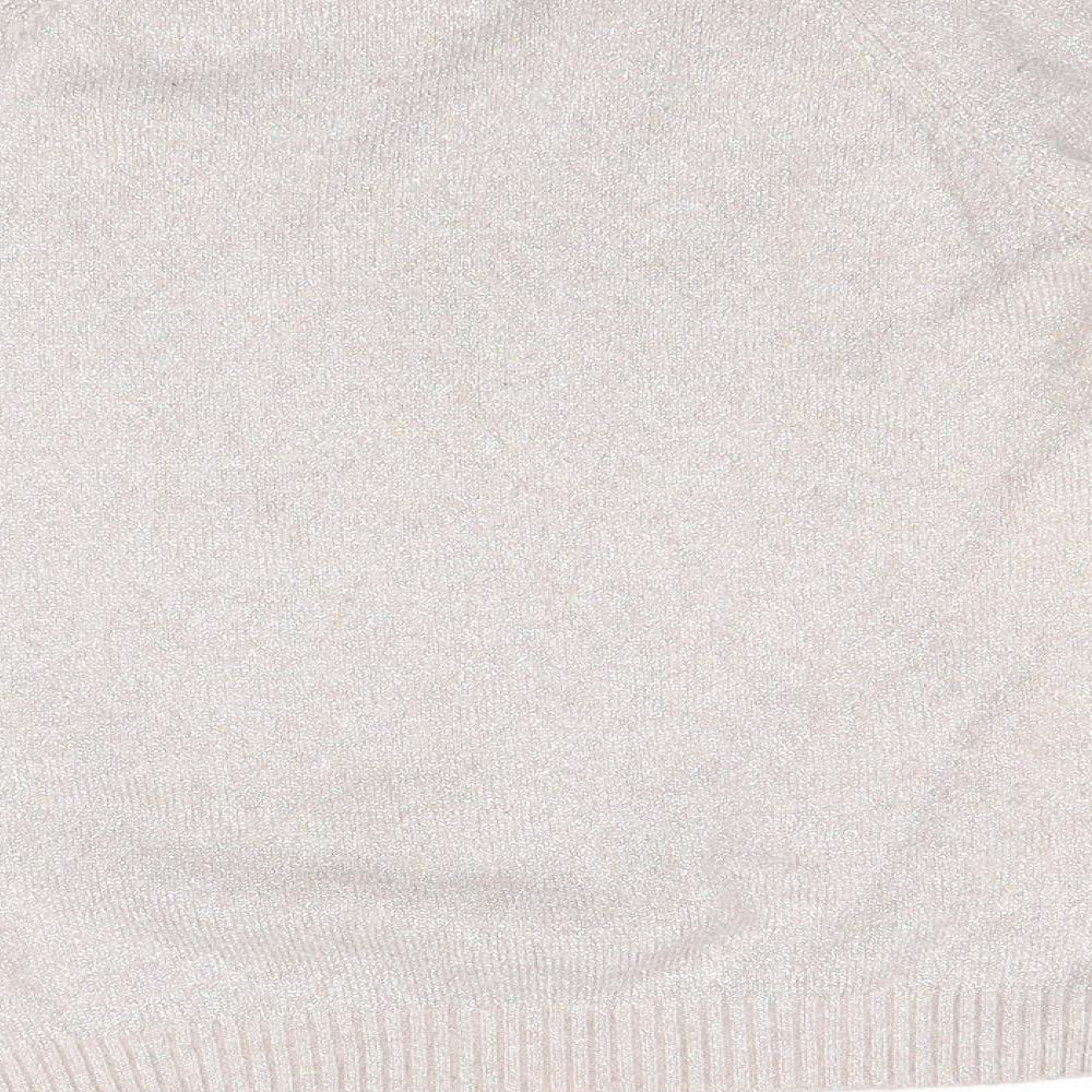 VERO MODA Womens Beige Round Neck Polyester Pullover Jumper Size M
