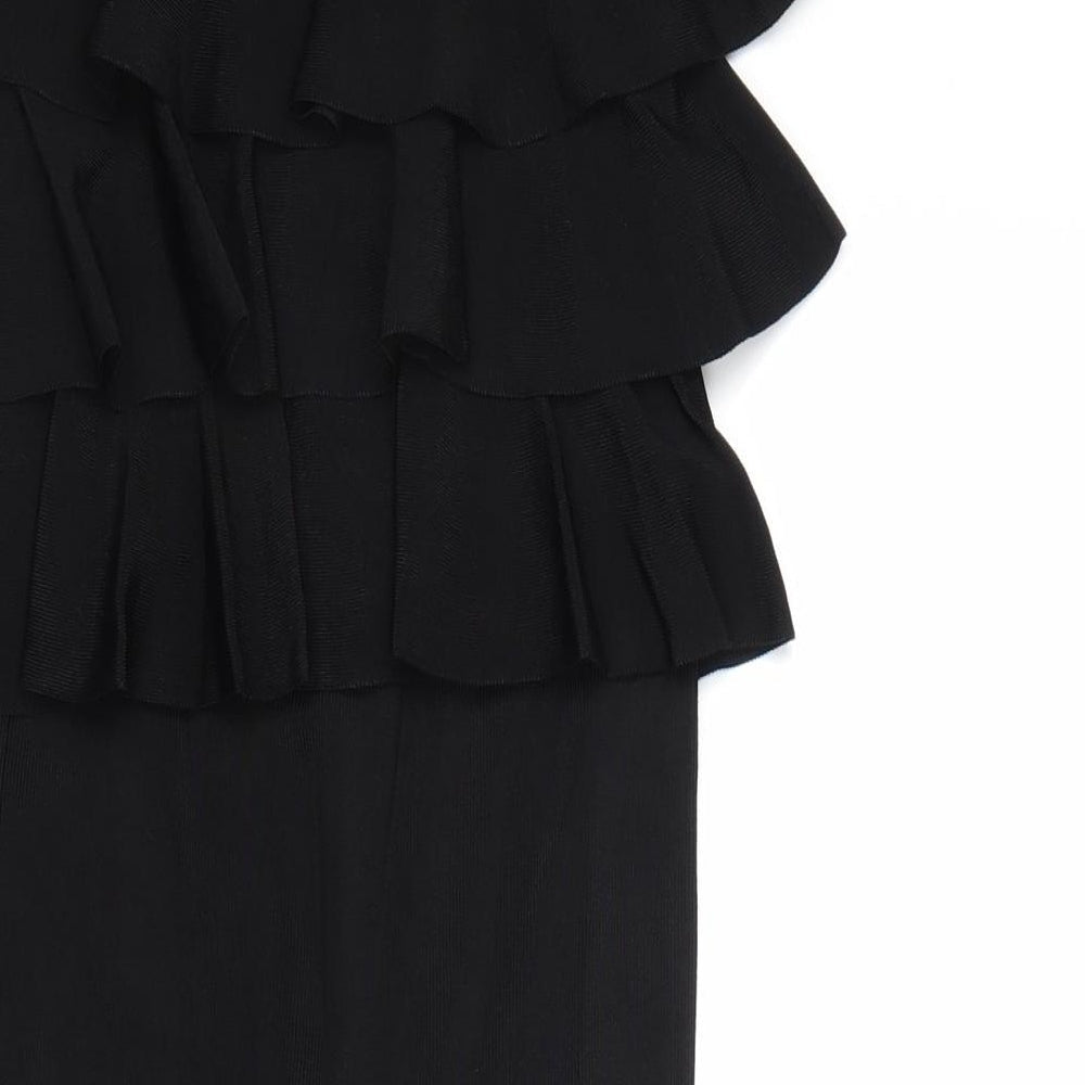 Zara Womens Black Viscose Bodycon Size S Off the Shoulder Pullover