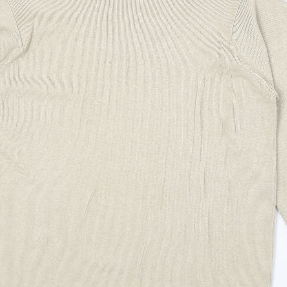 NEXT Womens Beige Round Neck Viscose Pullover Jumper Size S