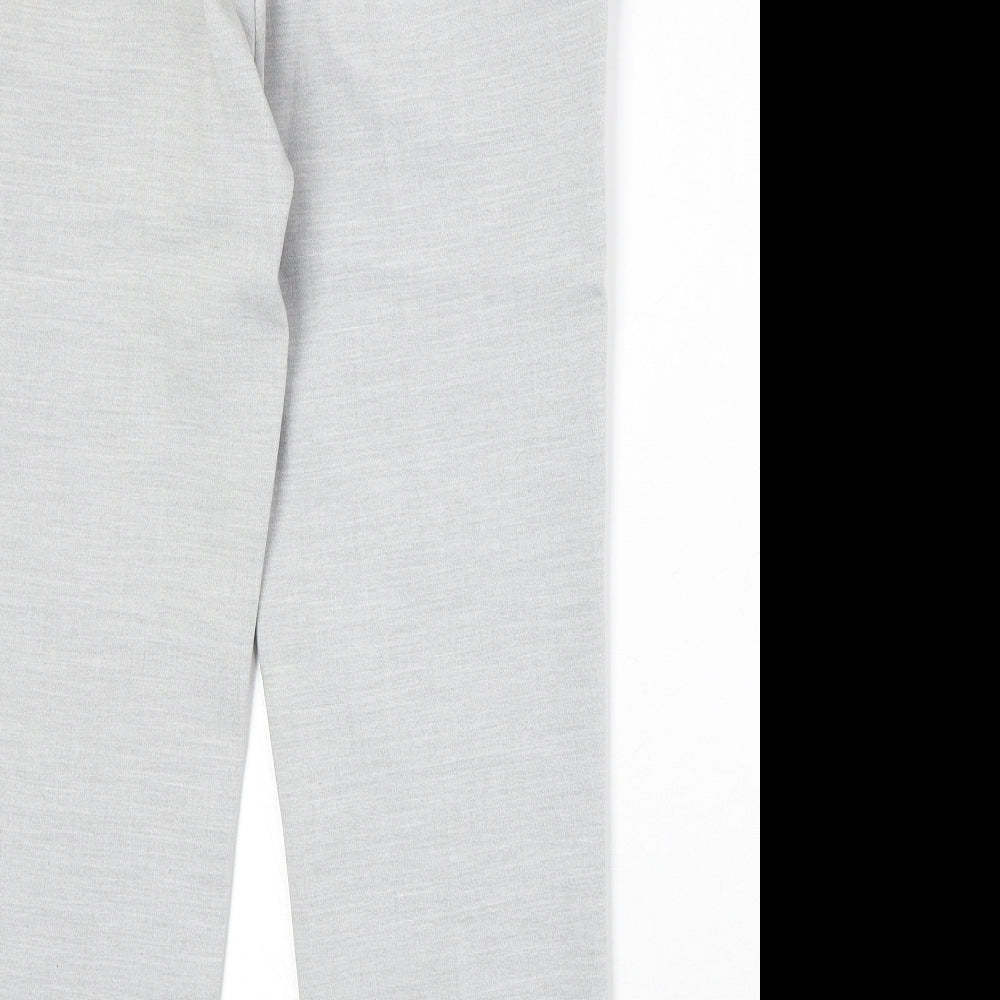 H&M Womens Grey Polyester Chino Trousers Size 12 Regular Zip