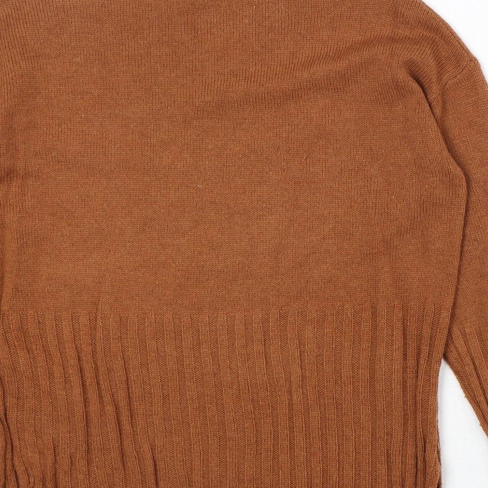 Marks & Spencer Womens Orange High Neck Acrylic Pullover Jumper Size S
