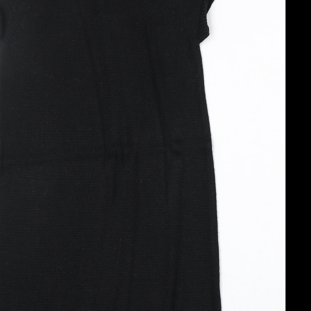 H&M Womens Black Acrylic Jumper Dress Size S Round Neck Pullover