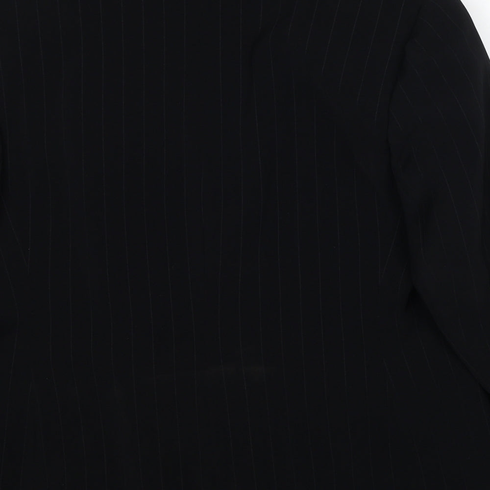 AMARANTO Womens Black Polyester Jacket Blazer Size 16