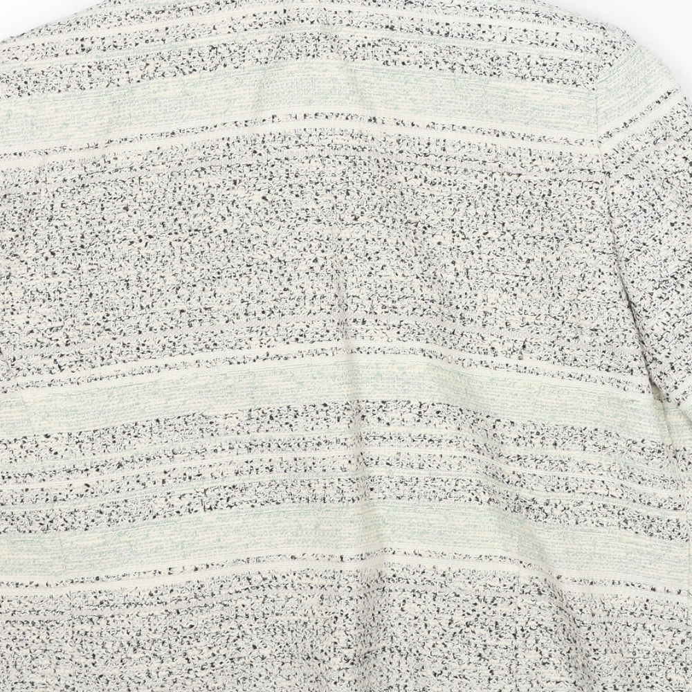 Marks & Spencer Womens Grey Striped Jacket Size 12 Button