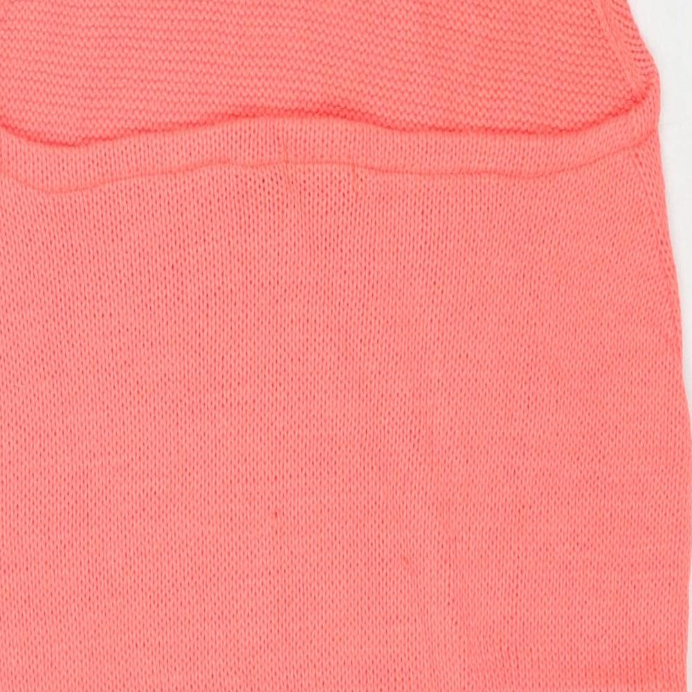 Boohoo Womens Pink Acrylic A-Line Size L Halter Tie