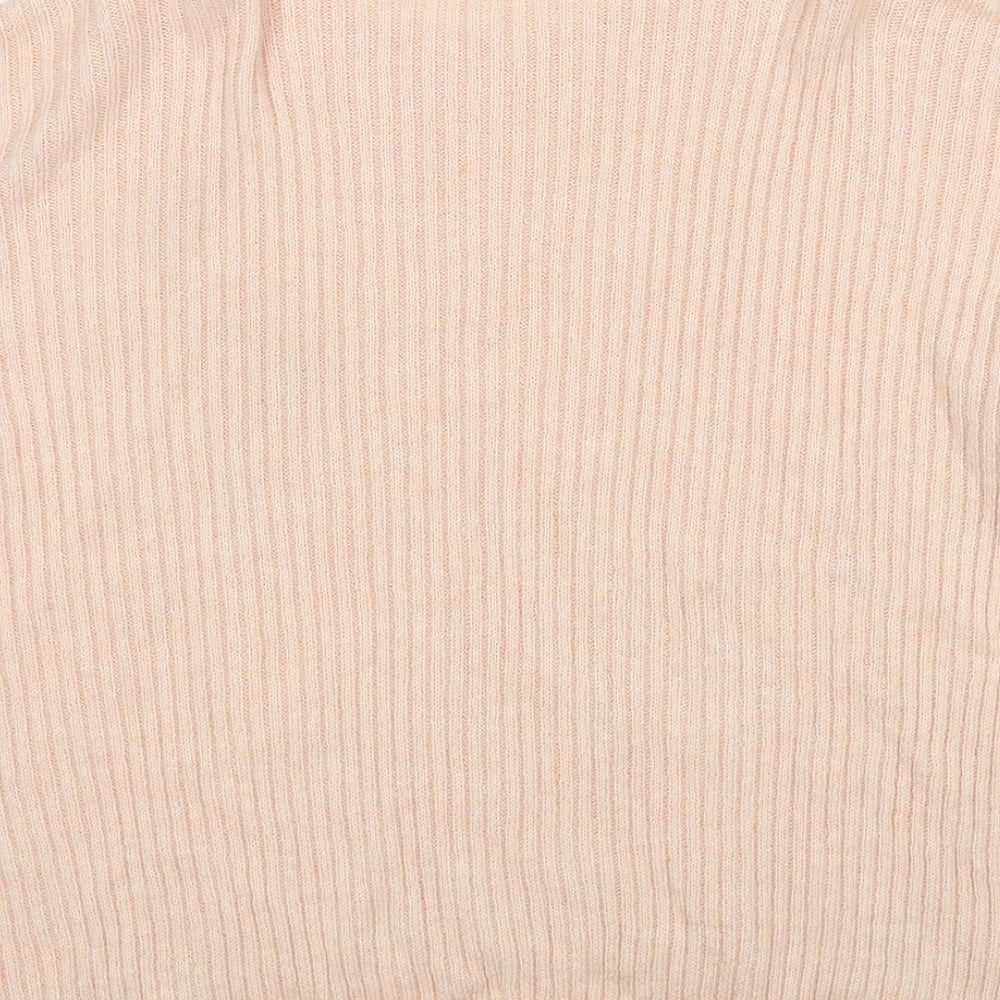 Dorothy Perkins Womens Pink Round Neck Herringbone Acrylic Pullover Jumper Size 12