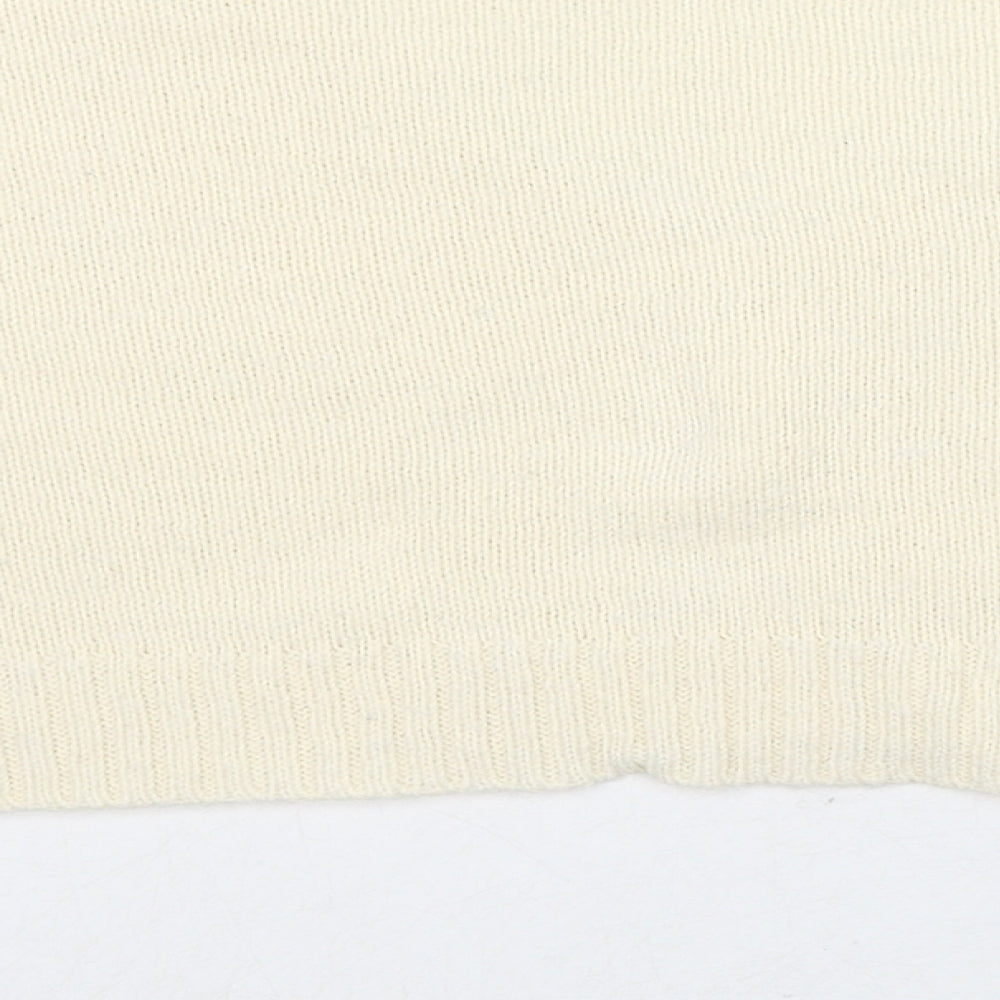 ASOS Womens Ivory V-Neck Acrylic Pullover Jumper Size 8