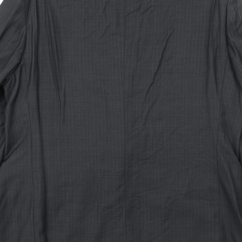 Marks & Spencer Mens Grey Striped Wool Jacket Suit Jacket Size 40 Regular