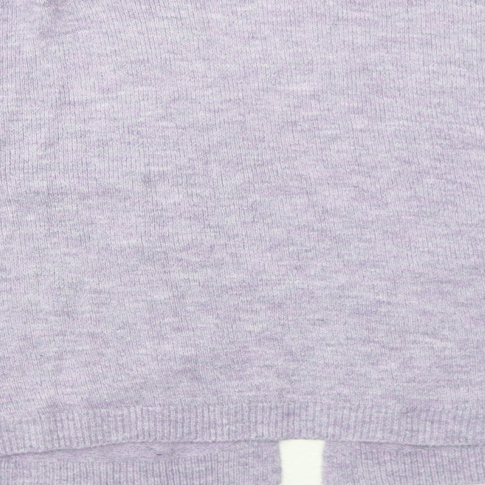 H&M Womens Purple V-Neck Acrylic Cardigan Jumper Size S