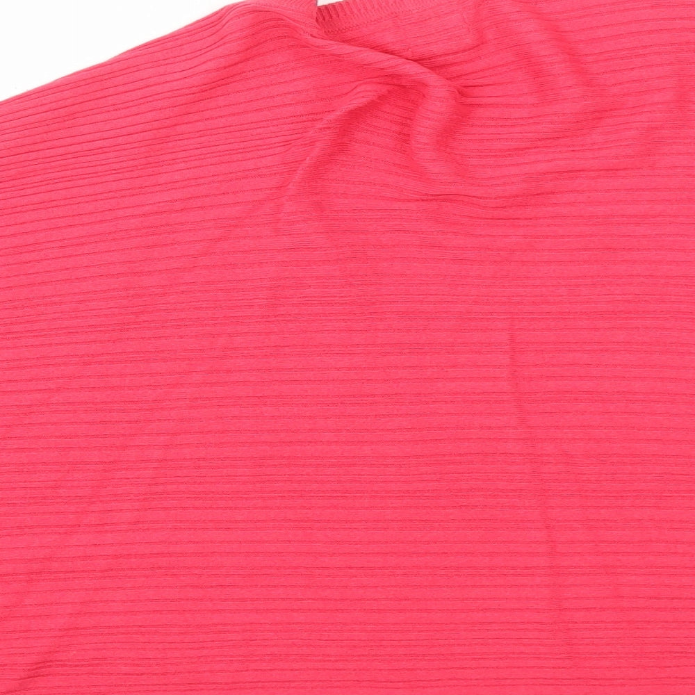 River Island Womens Pink Round Neck Viscose Pullover Jumper Size S