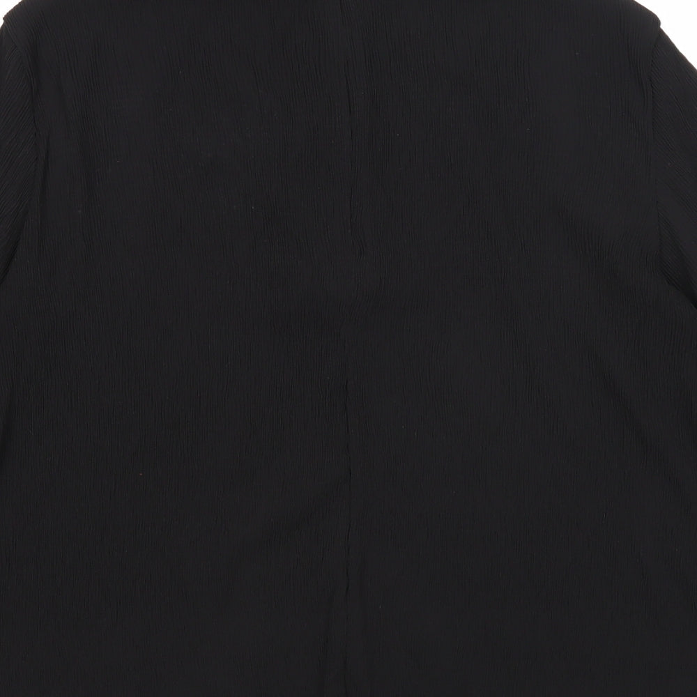 Monki Womens Black Polyester Basic Blouse Size XS Mock Neck
