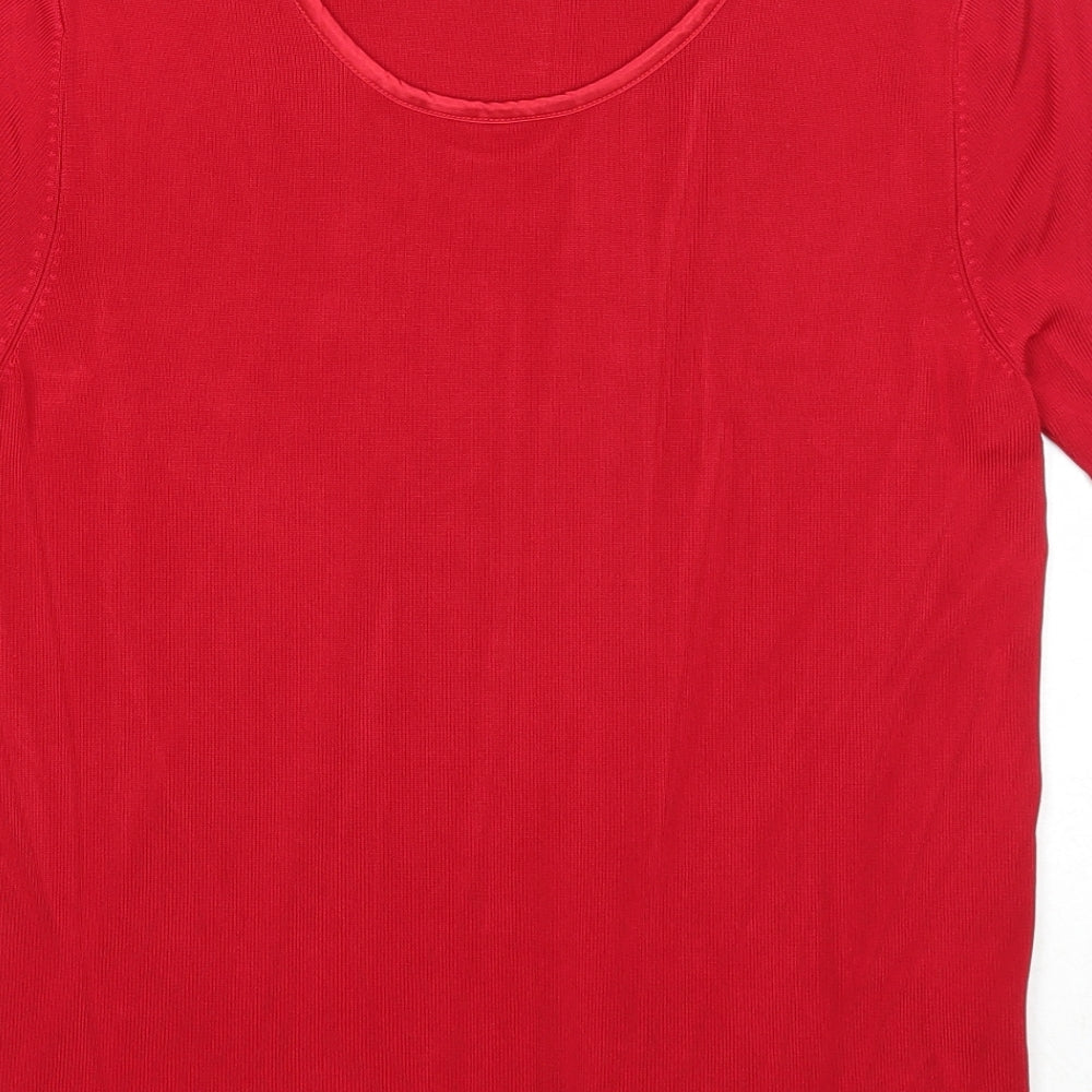 Casamia Womens Red Scoop Neck Viscose Pullover Jumper Size M