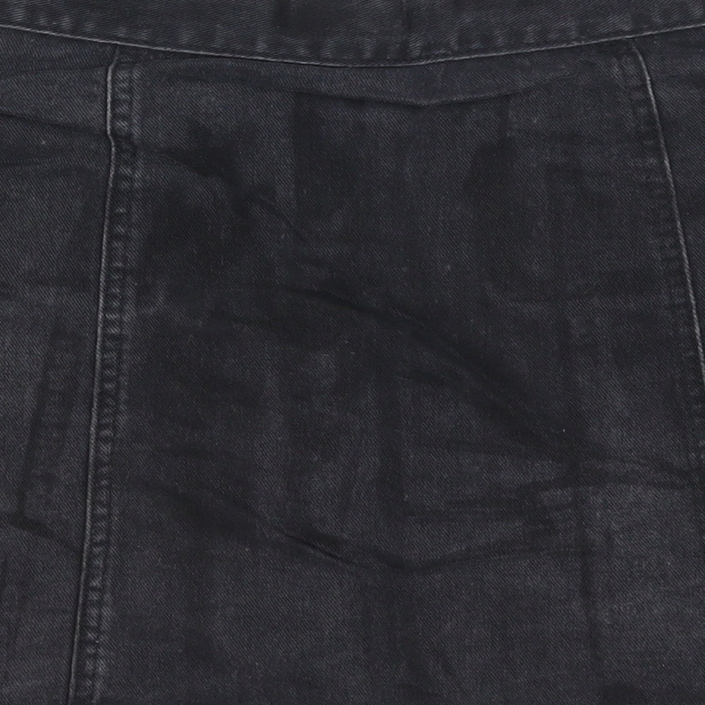 Cooperative Womens Black Cotton A-Line Skirt Size M Snap