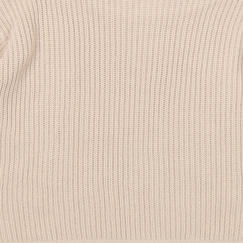 Select Womens Beige Round Neck Acrylic Pullover Jumper Size 16