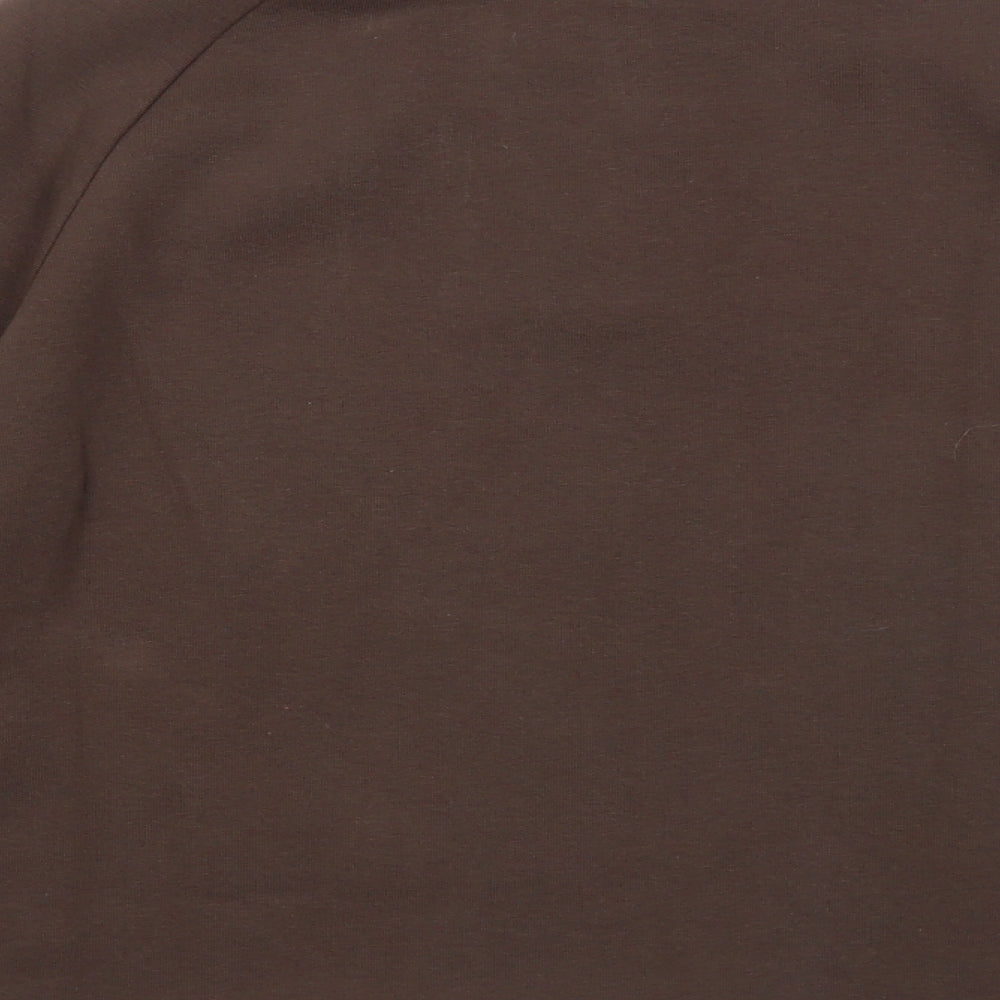 Primark Womens Brown Colourblock Cotton Pullover Sweatshirt Size 10 Button
