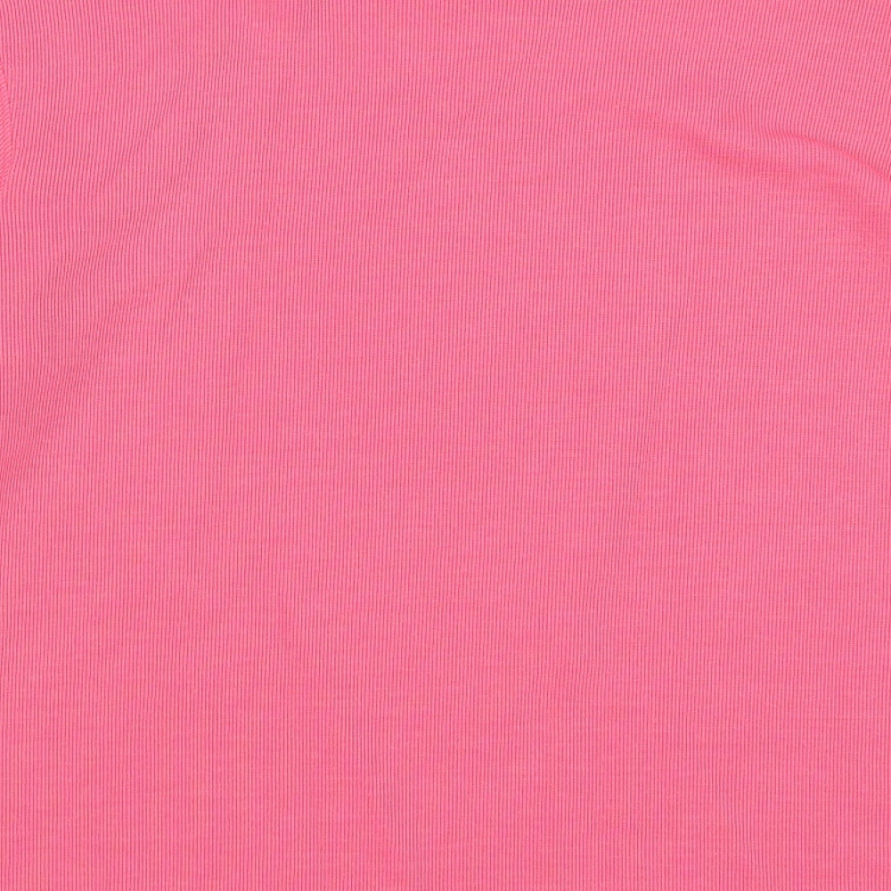 Bonmarché Womens Pink Round Neck Polyester Pullover Jumper Size S