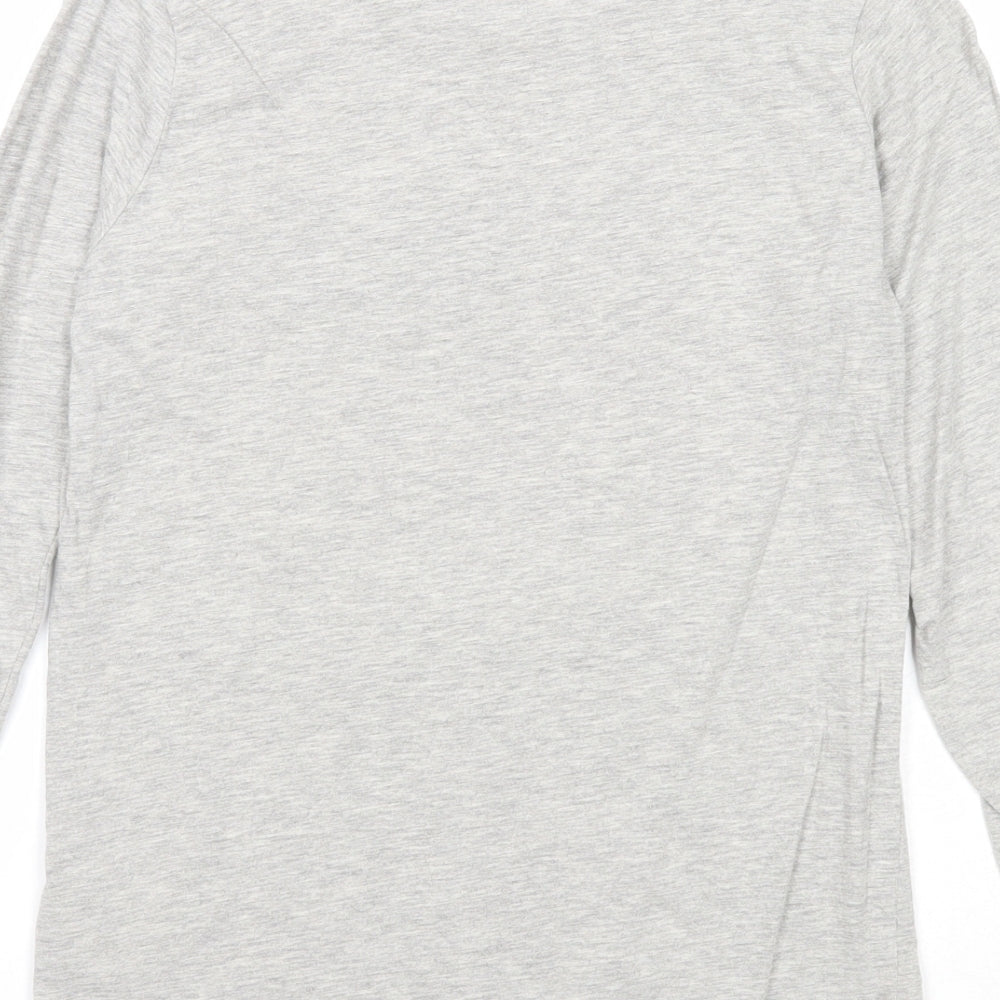 Monoprix Girls Grey Cotton Basic T-Shirt Size 14 Years Round Neck Pullover - Smile