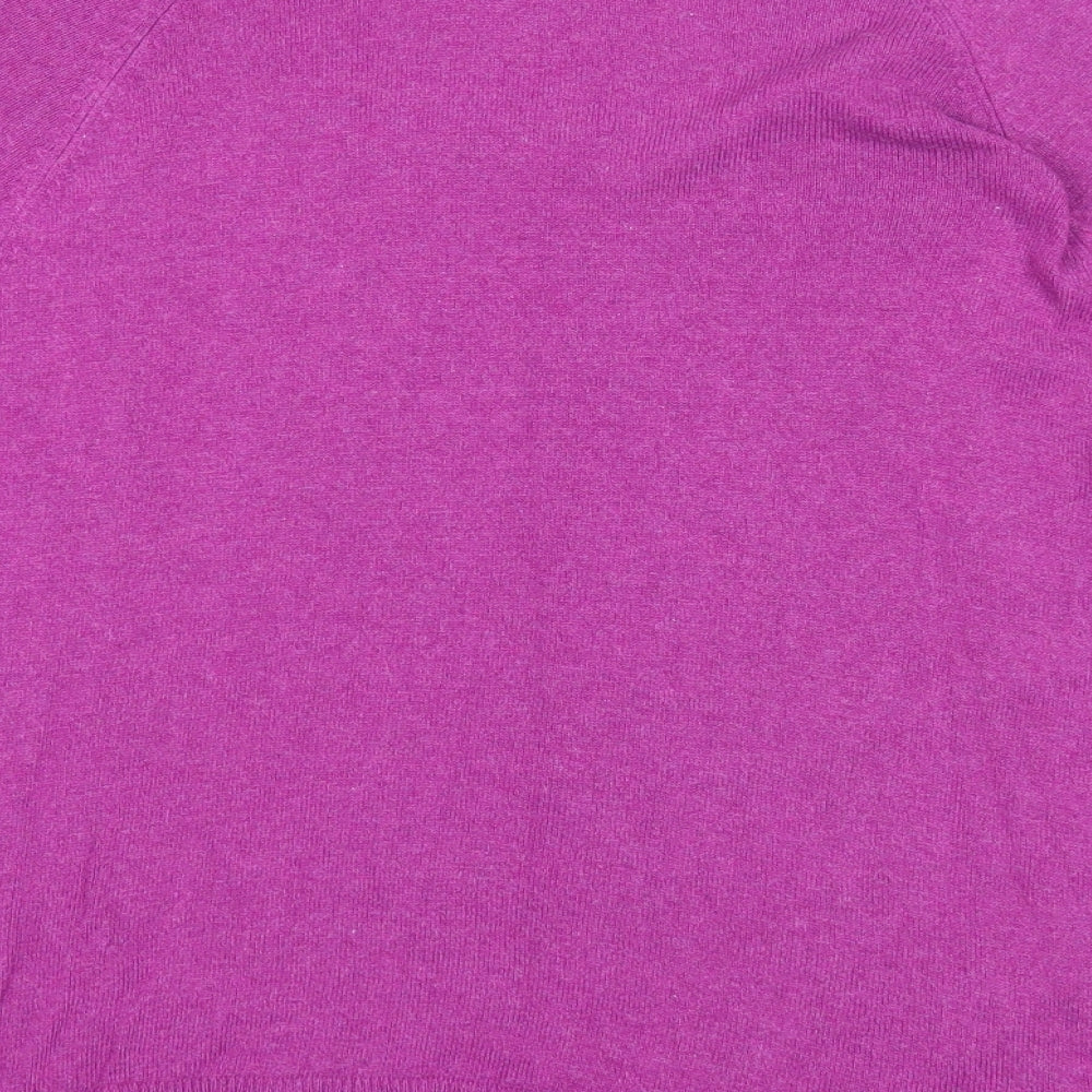 Monsoon Womens Purple Round Neck Viscose Pullover Jumper Size M